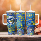Parramatta Eels Tumbler With Handle Aboriginal Dot Pattern - Rugby Mascot Heritage Pride