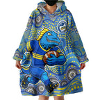 Parramatta Eels Wearable Blanket Hoodie Aboriginal Dot Pattern - Rugby Mascot Heritage Pride