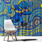 Parramatta Eels Window Curtain Aboriginal Dot Pattern - Rugby Mascot Heritage Pride