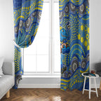 Parramatta Eels Window Curtain Aboriginal Dot Pattern - Rugby Mascot Heritage Pride