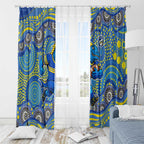 Parramatta Eels Window Curtain Aboriginal Dot Pattern - Rugby Mascot Heritage Pride