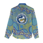 Parramatta Eels Women Casual Shirt Aboriginal Dot Pattern - Rugby Mascot Heritage Pride