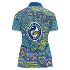 Parramatta Eels Women Polo Shirt Aboriginal Dot Pattern - Rugby Mascot Heritage Pride