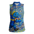 Parramatta Eels Women Sleeveless Polo Shirt Aboriginal Dot Pattern - Rugby Mascot Heritage Pride
