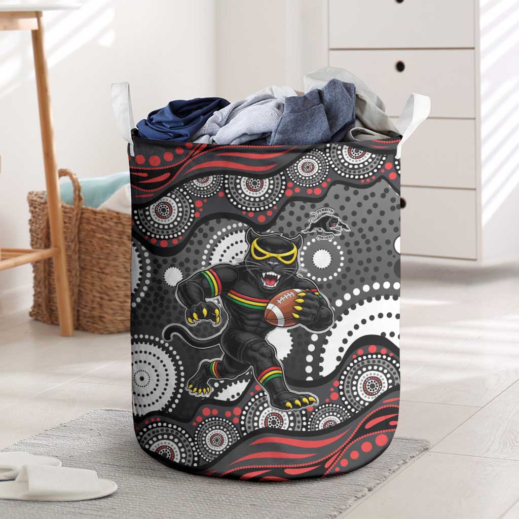 Penrith Panthers Laundry Basket Aboriginal Dot Pattern - Rugby Mascot Heritage Pride