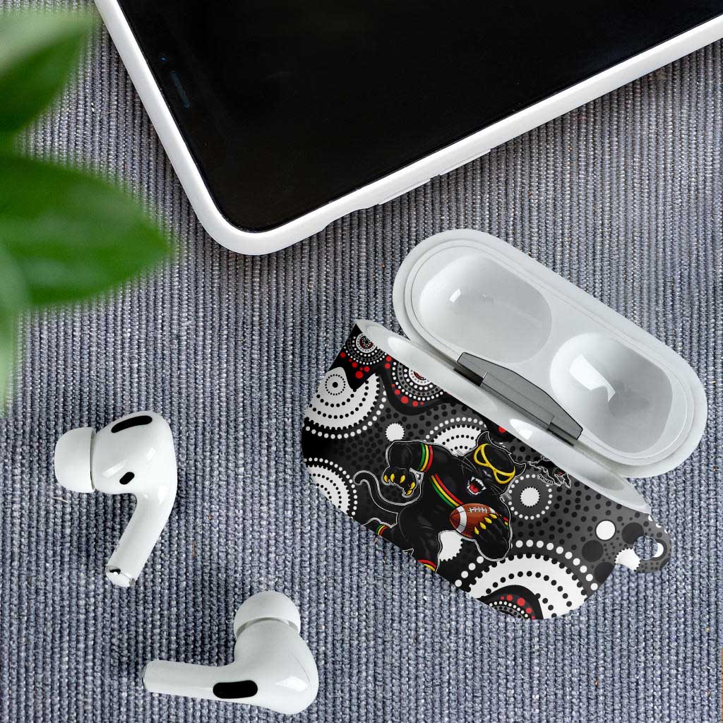Penrith Panthers AirPods Case Aboriginal Dot Pattern - Rugby Mascot Heritage Pride