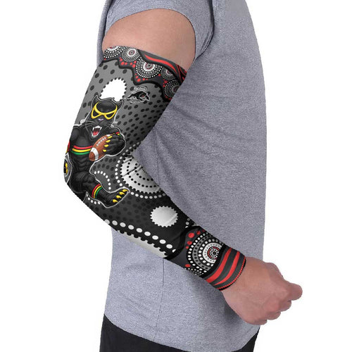 Penrith Panthers Arm Sleeves Aboriginal Dot Pattern - Rugby Mascot Heritage Pride