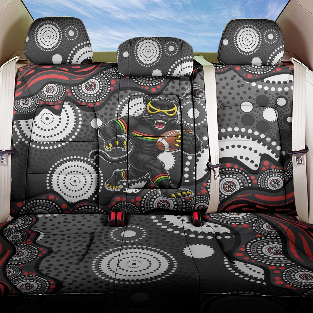Penrith Panthers Back Car Seat Cover Aboriginal Dot Pattern - Rugby Mascot Heritage Pride