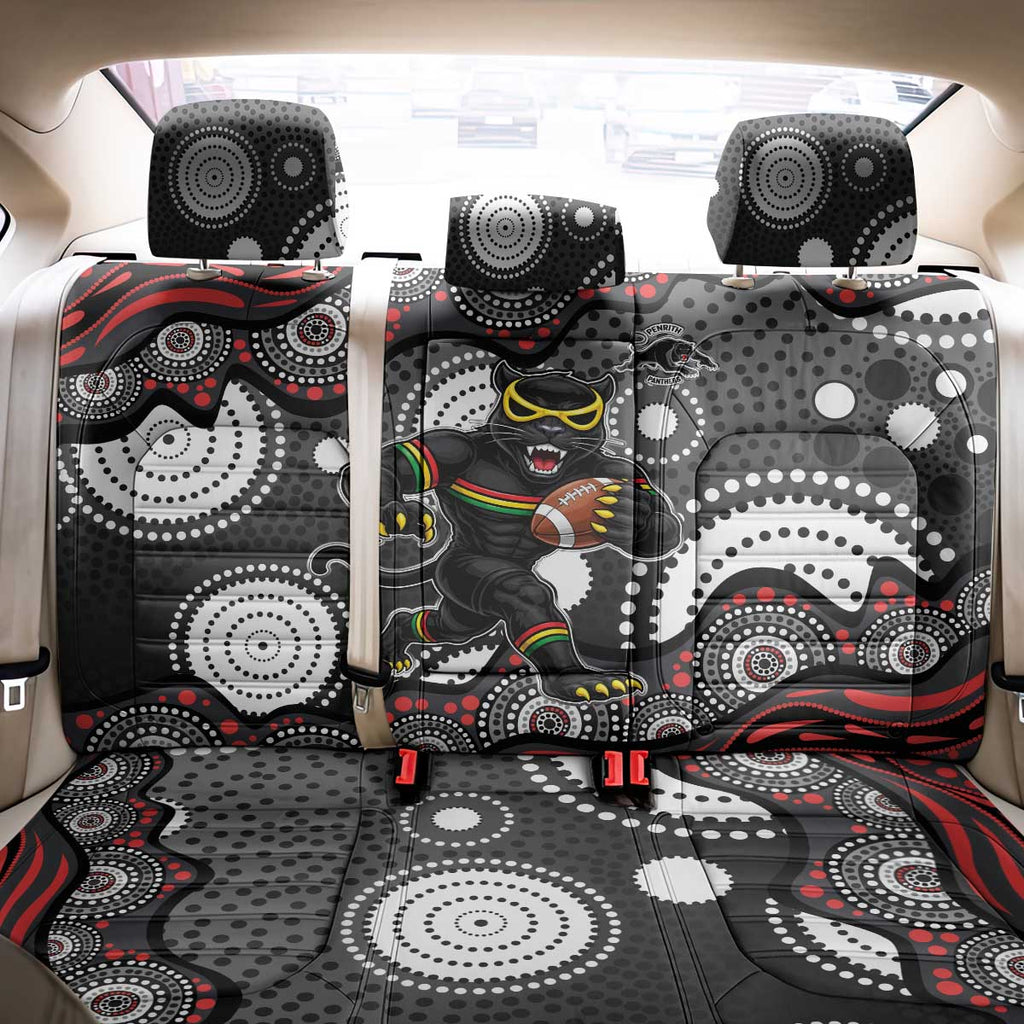 Penrith Panthers Back Car Seat Cover Aboriginal Dot Pattern - Rugby Mascot Heritage Pride