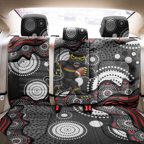 Penrith Panthers Back Car Seat Cover Aboriginal Dot Pattern - Rugby Mascot Heritage Pride