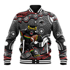 Penrith Panthers Baseball Jacket Aboriginal Dot Pattern - Rugby Mascot Heritage Pride