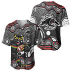 Penrith Panthers Baseball Jersey Aboriginal Dot Pattern - Rugby Mascot Heritage Pride