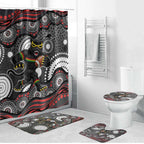 Penrith Panthers Bathroom Set Aboriginal Dot Pattern - Rugby Mascot Heritage Pride