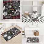 Penrith Panthers Bathroom Set Aboriginal Dot Pattern - Rugby Mascot Heritage Pride