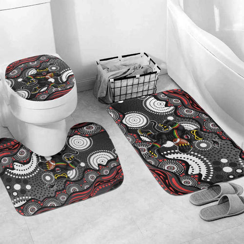 Penrith Panthers Bathroom Set Aboriginal Dot Pattern - Rugby Mascot Heritage Pride