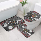 Penrith Panthers Bathroom Set Aboriginal Dot Pattern - Rugby Mascot Heritage Pride