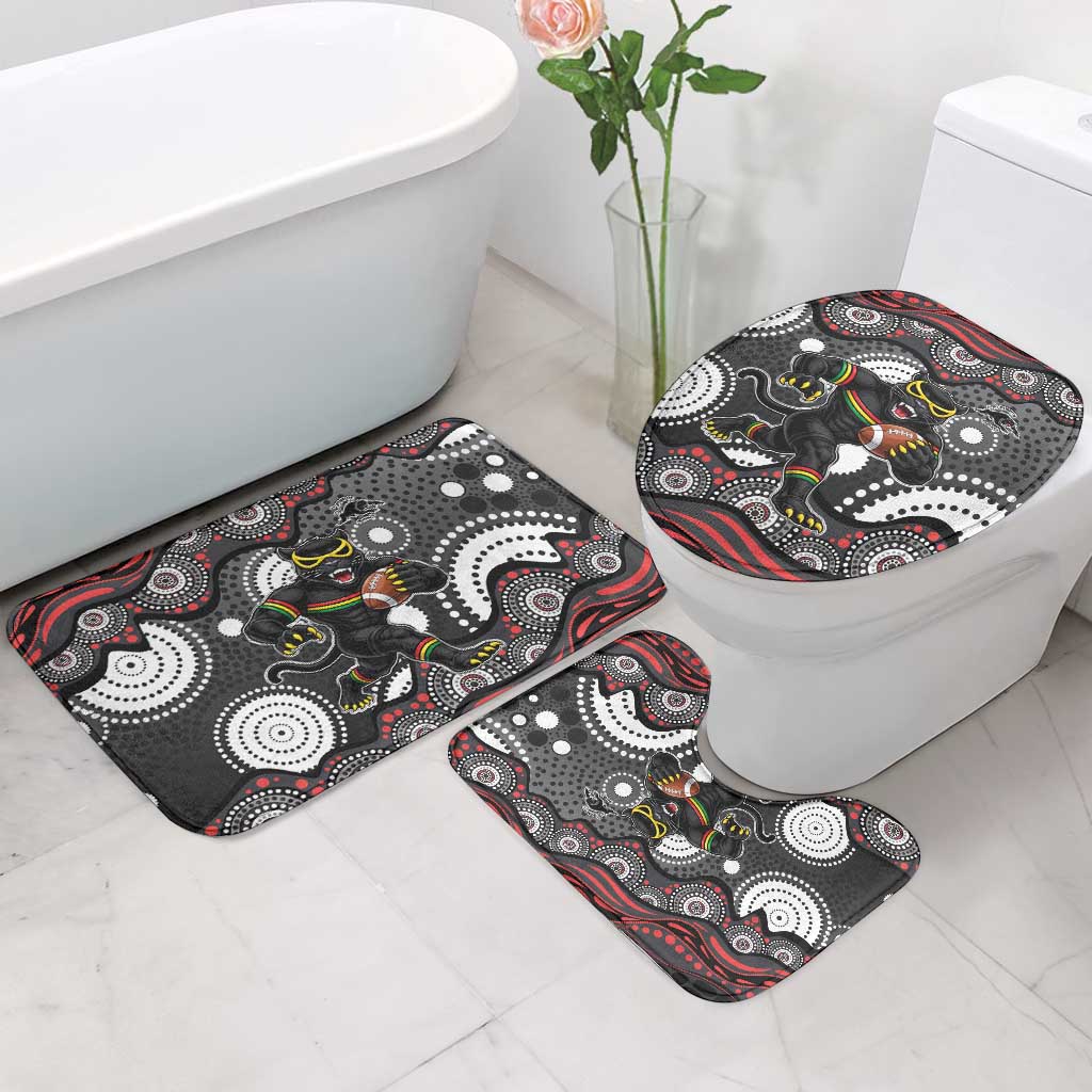 Penrith Panthers Bathroom Set Aboriginal Dot Pattern - Rugby Mascot Heritage Pride