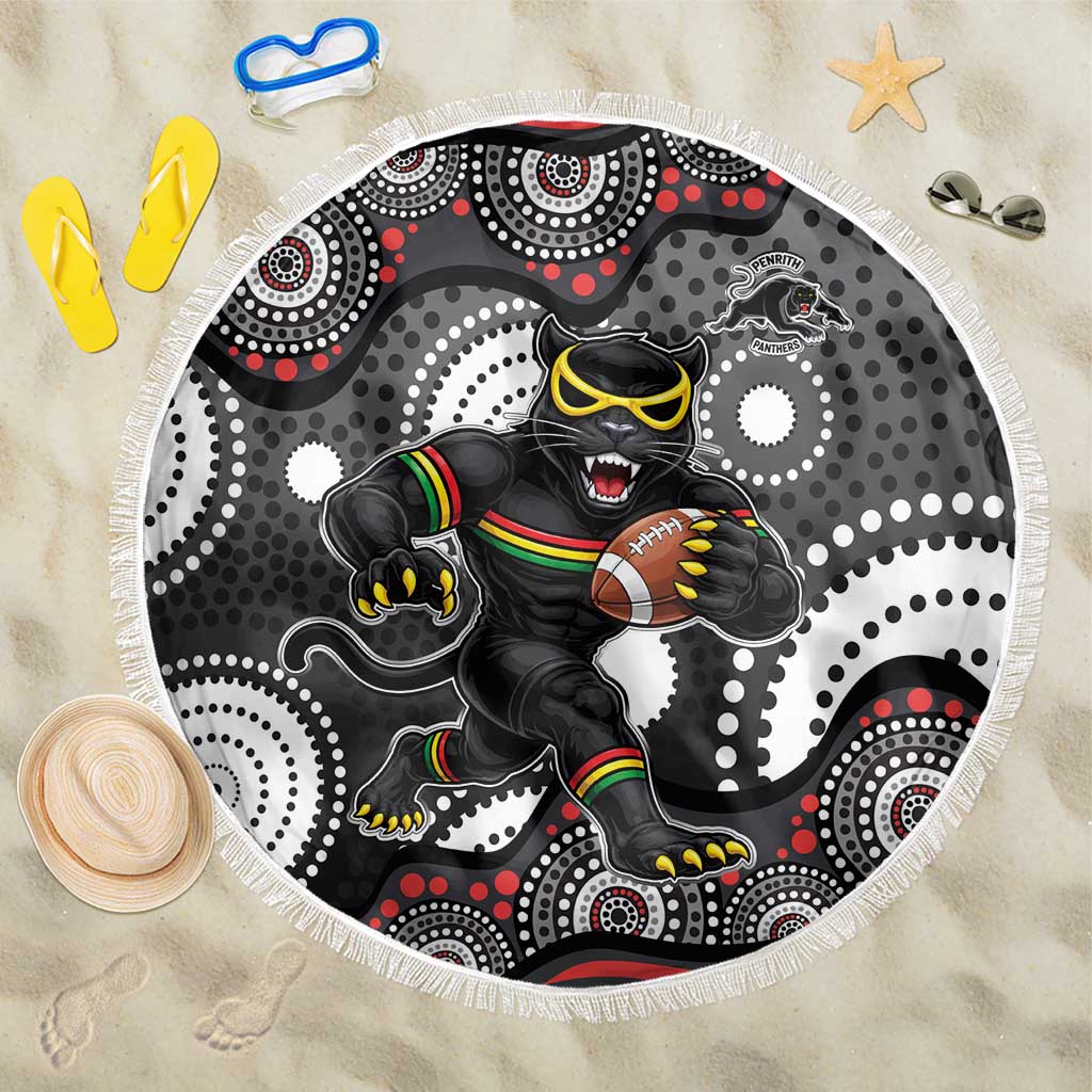 Penrith Panthers Beach Blanket Aboriginal Dot Pattern - Rugby Mascot Heritage Pride