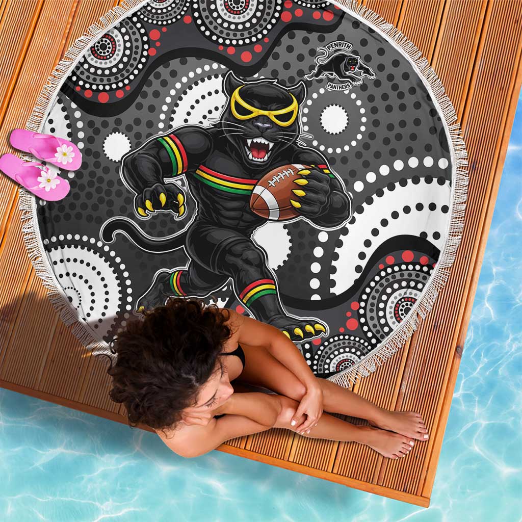 Penrith Panthers Beach Blanket Aboriginal Dot Pattern - Rugby Mascot Heritage Pride