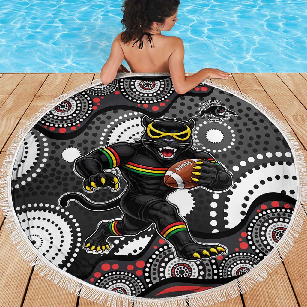 Penrith Panthers Beach Blanket Aboriginal Dot Pattern - Rugby Mascot Heritage Pride