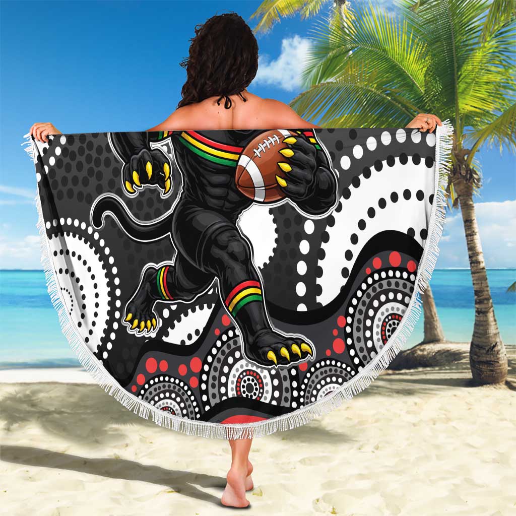 Penrith Panthers Beach Blanket Aboriginal Dot Pattern - Rugby Mascot Heritage Pride