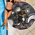 Penrith Panthers Beach Blanket Aboriginal Dot Pattern - Rugby Mascot Heritage Pride