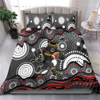 Penrith Panthers Bedding Set Aboriginal Dot Pattern - Rugby Mascot Heritage Pride