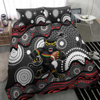 Penrith Panthers Bedding Set Aboriginal Dot Pattern - Rugby Mascot Heritage Pride