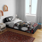 Penrith Panthers Bedding Set Aboriginal Dot Pattern - Rugby Mascot Heritage Pride