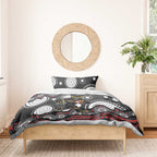 Penrith Panthers Bedding Set Aboriginal Dot Pattern - Rugby Mascot Heritage Pride