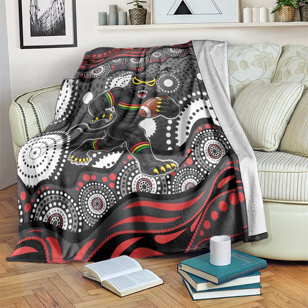 Penrith Panthers Blanket Aboriginal Dot Pattern - Rugby Mascot Heritage Pride