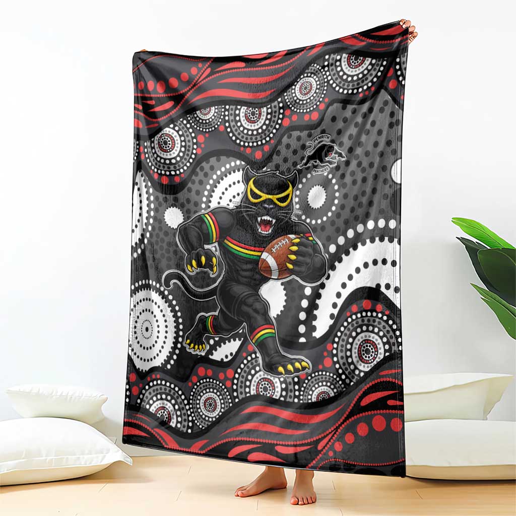 Penrith Panthers Blanket Aboriginal Dot Pattern - Rugby Mascot Heritage Pride