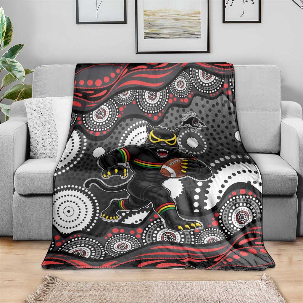 Penrith Panthers Blanket Aboriginal Dot Pattern - Rugby Mascot Heritage Pride