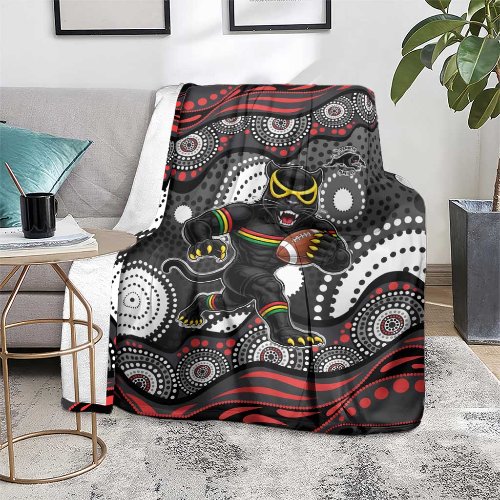 Penrith Panthers Blanket Aboriginal Dot Pattern - Rugby Mascot Heritage Pride