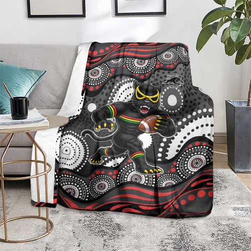 Penrith Panthers Blanket Aboriginal Dot Pattern - Rugby Mascot Heritage Pride
