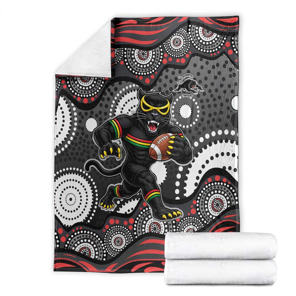 Penrith Panthers Blanket Aboriginal Dot Pattern - Rugby Mascot Heritage Pride