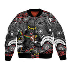 Penrith Panthers Bomber Jacket Aboriginal Dot Pattern - Rugby Mascot Heritage Pride