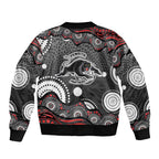 Penrith Panthers Bomber Jacket Aboriginal Dot Pattern - Rugby Mascot Heritage Pride