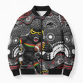 Penrith Panthers Bomber Puffer Jacket Aboriginal Dot Pattern - Rugby Mascot Heritage Pride