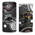 Penrith Panthers 4 in 1 Can Cooler Tumbler Aboriginal Dot Pattern - Rugby Mascot Heritage Pride