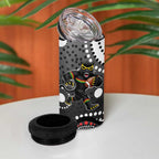 Penrith Panthers 4 in 1 Can Cooler Tumbler Aboriginal Dot Pattern - Rugby Mascot Heritage Pride