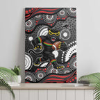 Penrith Panthers Canvas Wall Art Aboriginal Dot Pattern - Rugby Mascot Heritage Pride