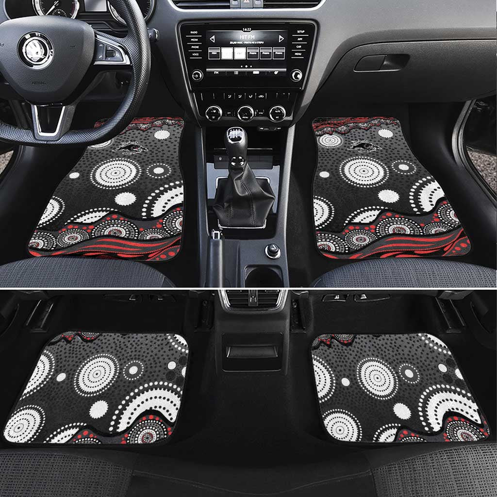Penrith Panthers Car Mats Aboriginal Dot Pattern - Rugby Mascot Heritage Pride