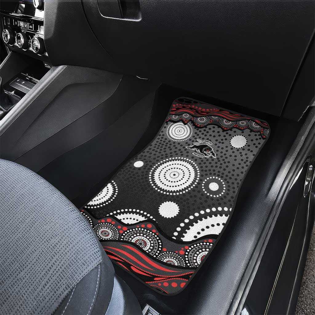 Penrith Panthers Car Mats Aboriginal Dot Pattern - Rugby Mascot Heritage Pride