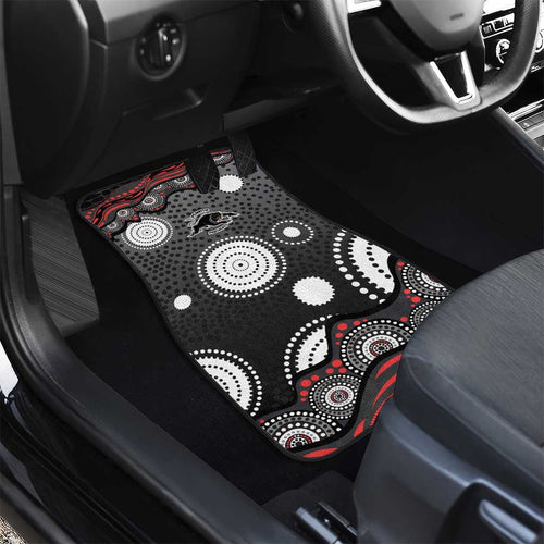 Penrith Panthers Car Mats Aboriginal Dot Pattern - Rugby Mascot Heritage Pride