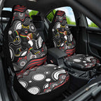 Penrith Panthers Car Seat Cover Aboriginal Dot Pattern - Rugby Mascot Heritage Pride