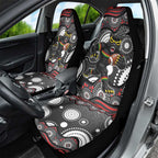 Penrith Panthers Car Seat Cover Aboriginal Dot Pattern - Rugby Mascot Heritage Pride