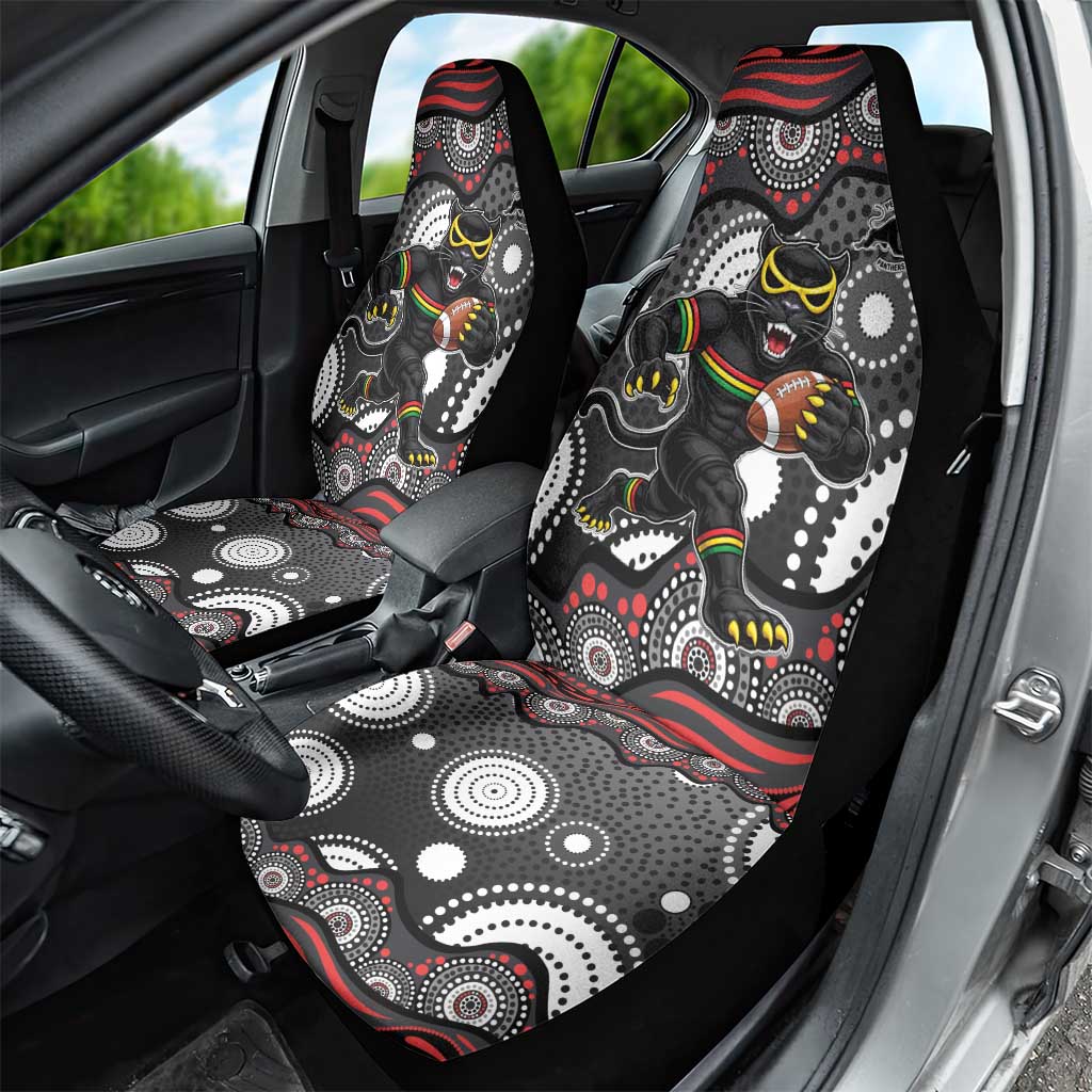Penrith Panthers Car Seat Cover Aboriginal Dot Pattern - Rugby Mascot Heritage Pride