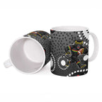 Penrith Panthers Ceramic Mug Aboriginal Dot Pattern - Rugby Mascot Heritage Pride