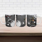 Penrith Panthers Ceramic Mug Aboriginal Dot Pattern - Rugby Mascot Heritage Pride